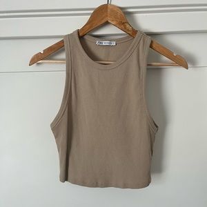ZARA ribbed cropped tank top size M